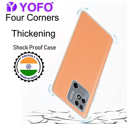 YOFO Back Cover for Mi Redmi 10 Power (Flexible|Silicone|Transparent|Dust Plug|Camera Protection)…