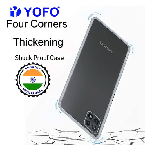 YOFO Back Cover for Samsung A22 (5G) (Flexible|Silicone|Transparent|Camera Protection Grip)
