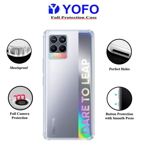 YOFO Back Cover for Realme 8 / Realme 8 Pro (Flexible|Silicone|Transparent |Shockproof)