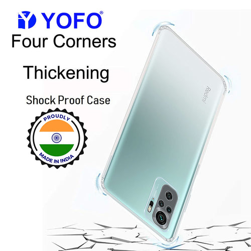 YOFO Silicon Transparent Back Cover for Mi Redmi Note 10 / Note 10s - Camera Protection with Anti Dust Plug