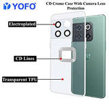 YOFO Electroplated Logo View Back Cover for OnePlus 10T (Transparent|Chrome|TPU+Polycarbonate)