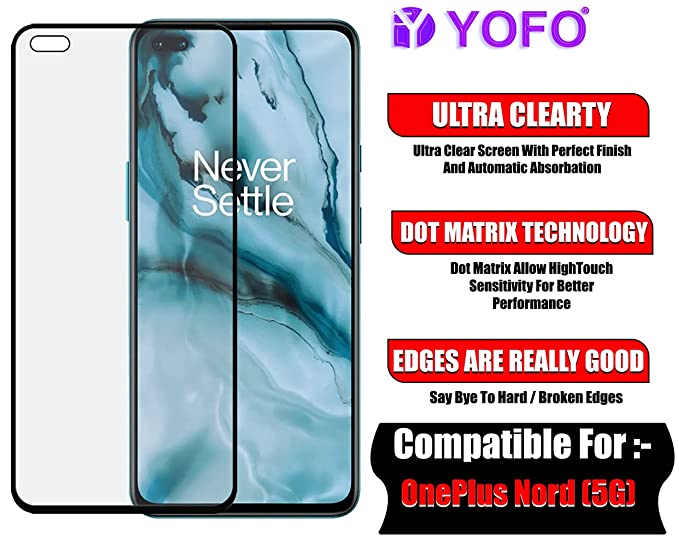 YOFO Full Screen Edge to Edge Matte Finish Tempered Glass for OnePlus Nord (5G)