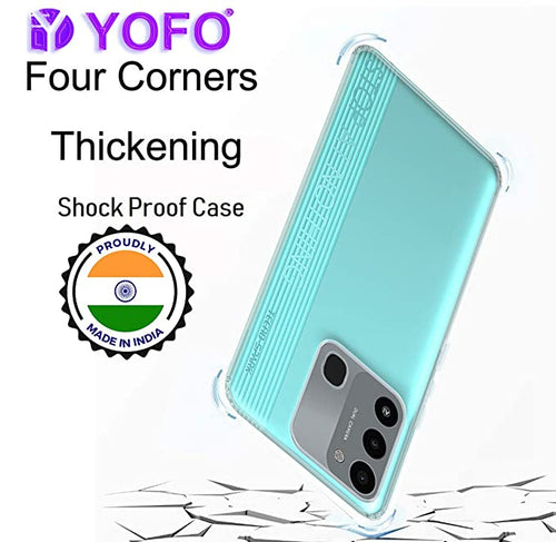 YOFO Back Cover for Tecno Spark 8C (Flexible|Silicone|Transparent|Dust Plug|Camera Protection)