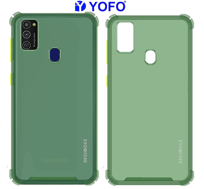 YOFO Silicon Flexible Smooth Matte Back Cover for Samsung M21 / M30s(Green)