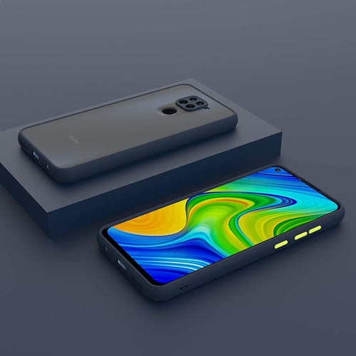 YOFO Matte Finish Smoke Back Cover with Full Camera Lens Protection for Mi Redmi Note 9