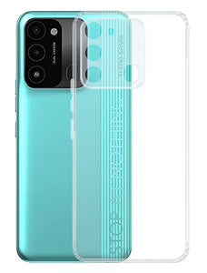 YOFO Back Cover for Tecno Spark 8C (Flexible|Silicone|Transparent|Dust Plug|Camera Protection)