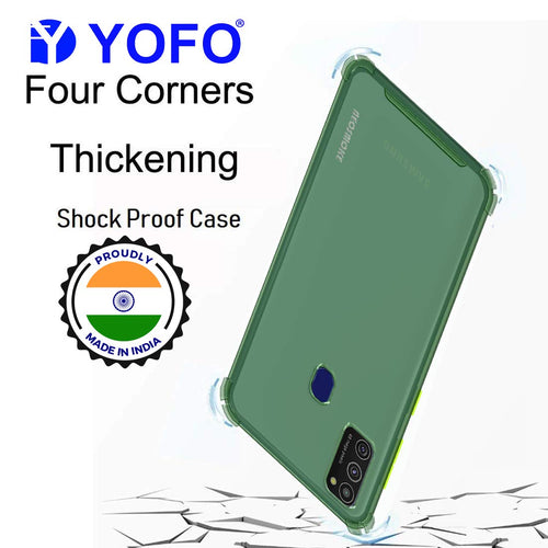 YOFO Silicon Flexible Smooth Matte Back Cover for Samsung M21 / M30s(Green)