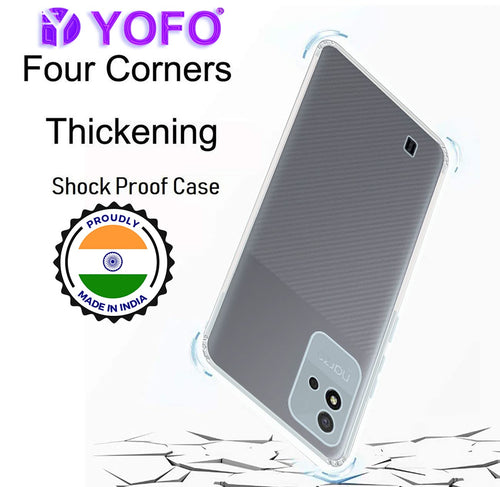 YOFO Back Cover for Realme Narzo 50i (Flexible|Silicone|Transparent|Camera Protection|DustPlug)