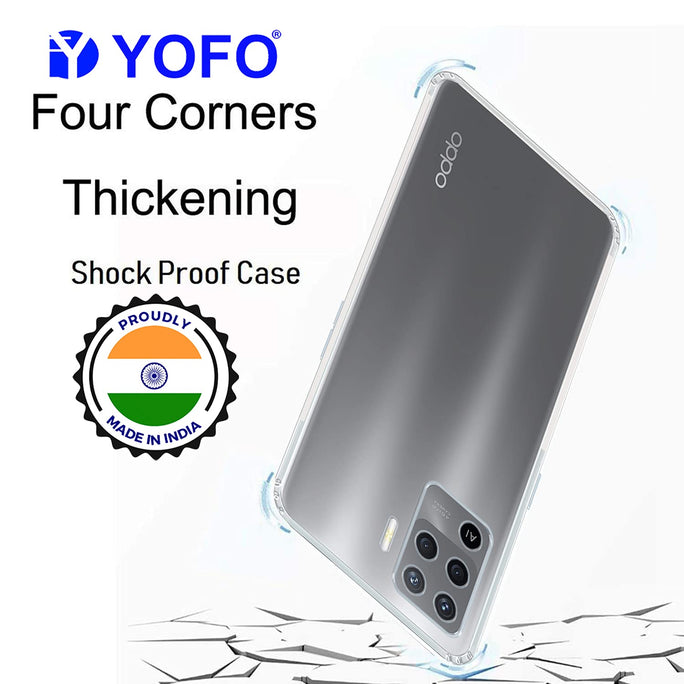 YOFO Silicon Transparent Back Cover for Oppo A94 / F19 Pro - Camera Protection with Anti Dust Plug