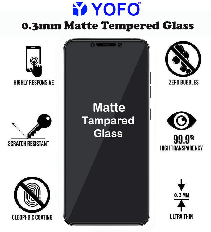 YOFO Matte Finish 100% Tempered Glass for POCO F1 (Matte Finish, Antiglare, ScrachProof)