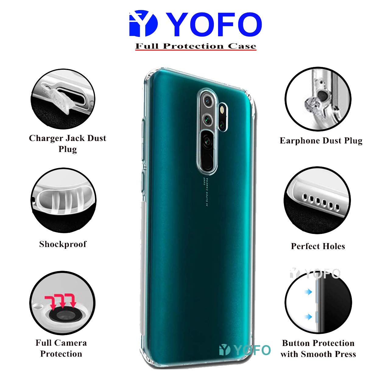 YOFO Silicon Full Protection Back Cover for MI Redmi Note PRO