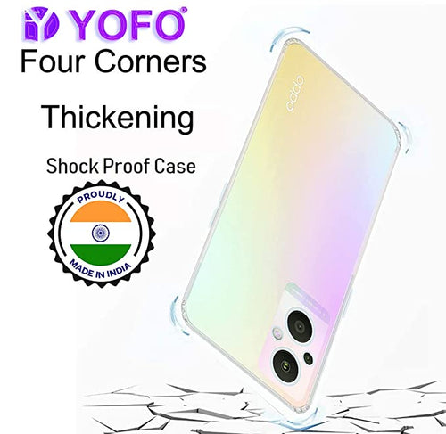 YOFO Back Cover for Oppo F21 PRO(5G) (Flexible|Silicone|Transparent|Dust Plug|Camera Protection)…