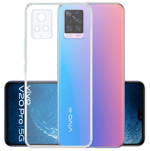YOFO Silicon Transparent Back Cover for Vivo V20 Pro - Camera Protection with Anti Dust Plug