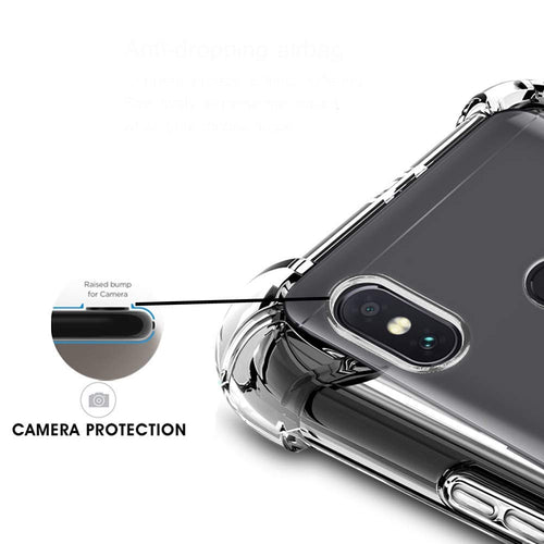YOFO Back Cover for MI Redmi Note 5 Pro Shockproof TPU Cushioned Edges (Transparent)