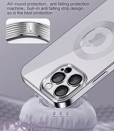 YOFO Electroplated Logo View Back Cover Case for OnePlus 9R/8T (Transparent|Chrome|TPU+Poly Carbonate)