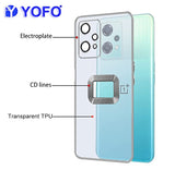 YOFO Electroplated Logo View Back Cover Case for OnePlus Nord CE-2 Lite (Transparent|Chrome|TPU+Poly Carbonate)- SILVER