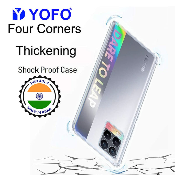 YOFO Back Cover for Realme 8 / Realme 8 Pro (Flexible|Silicone|Transparent |Shockproof)