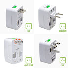 International All in One USB Universal Worldwide Travel Adapter Plug for Laptops, Charger (Supports Over 150 Countries Including US, AUS, NZ, Europe, UK)- White