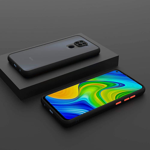 YOFO Matte Finish Smoke Back Cover with Full Camera Lens Protection for Mi Redmi Note 9