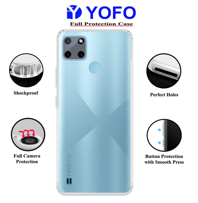 YOFO Back Cover for Realme C21Y / C25Y (Flexible|Silicone|Transparent)