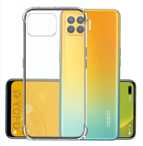 YOFO Rubber Back Cover Case for Oppo F17 Pro (Transparent) with Bumper Corner