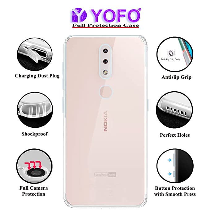 YOFO Back Cover for Nokia 4.2 (Flexible|Silicone|Transparent|Dust Plug|Camera Protection)…