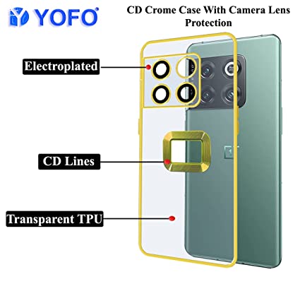 YOFO Electroplated Logo View Back Cover for OnePlus 10T (Transparent|Chrome|TPU+Polycarbonate)
