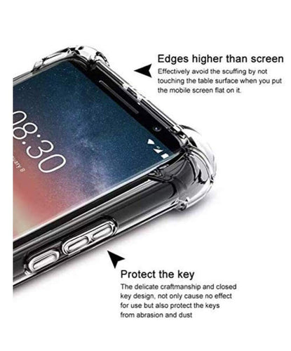 YOFO Shockproof Soft Transparent Back Cover for Oppo A3S - (Transparent)