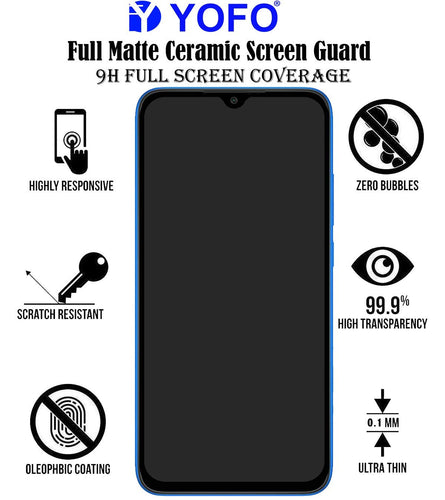 YOFO Combo for Mi Redmi 9A Transparent Back Cover + Matte Screen Guard with Free OTG Adapter