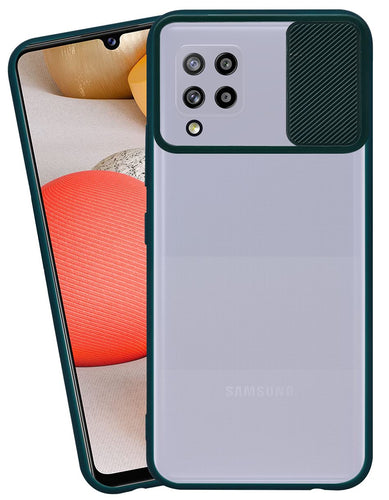 YOFO Camera Shutter Back Cover For Samsung Galaxy M42 (5G) With Mobile Stand