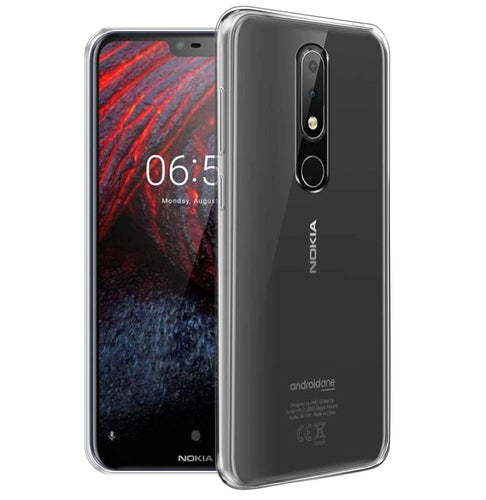 YOFO Silicon Transparent Soft Back Cover for Nokia 6.1 Plus 2018 (Transparent)