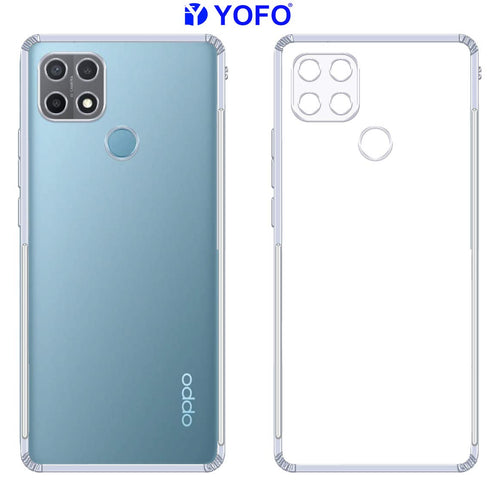 YOFO Silicon Transparent Back Cover for Oppo A15s - Camera Protection with Anti Dust Plug