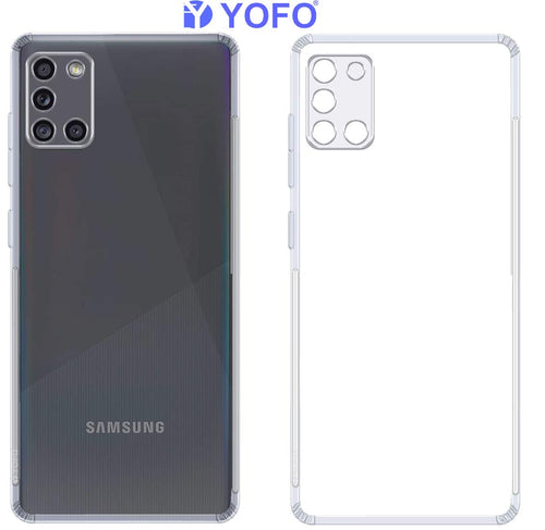 YOFO Silicon Transparent Back Cover for Samsung A31 - Camera Protection with Anti Dust Plug