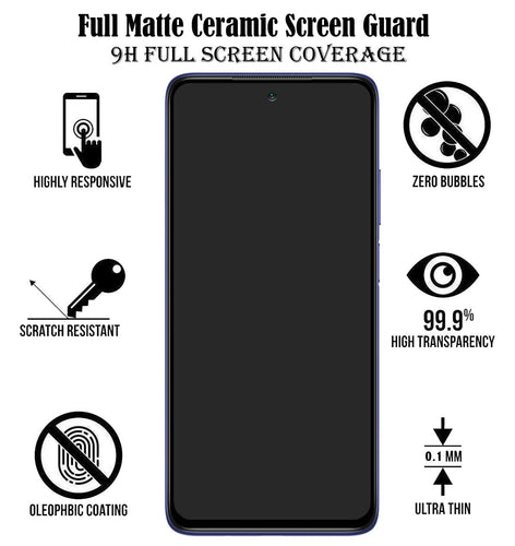 YOFO Combo for Mi Redmi 10i Transparent Back Cover + Full Matte Screen Guad with Free OTG Adapter