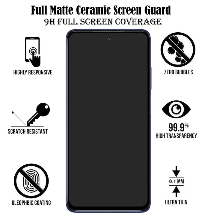 YOFO Mattte Finish Anti-Fingerprint Ceramic Flexible Screen Protector for Redmi Note 9Pro / Redmi Note 9Pro Max/Redmi 9s