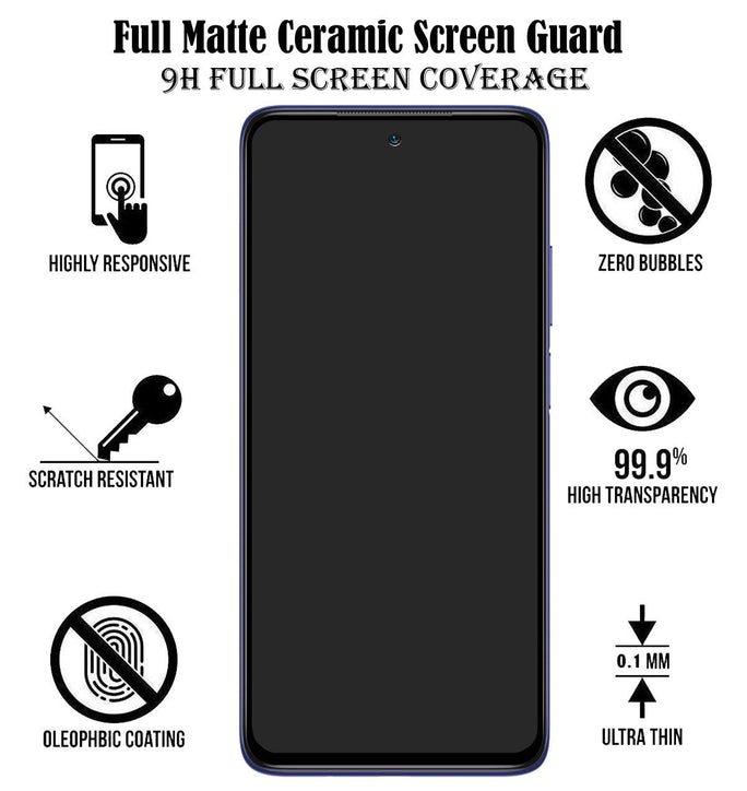 YOFO Combo for Mi Redmi Note 9 Pro Transparent Back Cover + Full Matte Screen Guad with Free OTG Adapter