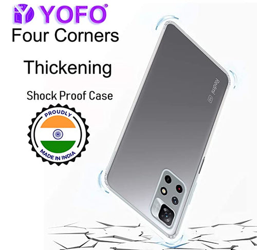 YOFO Back Cover for Mi Redmi Note 11T (5G) (Flexible|Silicone|Transparent|Dust Plug|Camera Protection)…