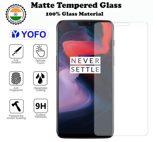 YOFO Matte Tempered Glass/Screen Guard for OnePlus 6 (Matte Finish) Full Screen Coverage (except edges)