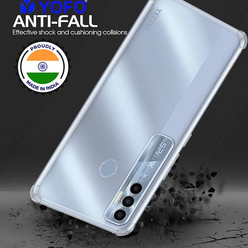YOFO Back Cover for Tecno Spark 7 Pro (Flexible|Silicone|Transparent |Shockproof)