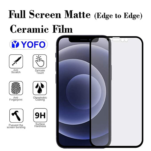 YOFO Anti Glare Mattte Finish Anti-Fingerprint 9H Ceramic Flexible Screen Protector for iPhone 12Pro Max (6.7) (Edge to Edge Full Screen Coverage)