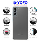 YOFO Back Cover for Samsung Galaxy S21 FE (Flexible|Silicone|Transparent|Camera Protection|DustPlug)