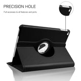 YOFO iPad Air 2 - (Model: A1566, A1567 ) - (2014) (Black) Case, 360 Degree Rotating Stand Folio Case PU Leather Rotating Stand Cover (Black)