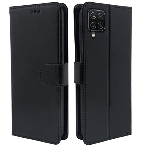 YOFO Samsung Galaxy A12 / F12 / M12 Leather Flip Cover Full Protective Wallet Case