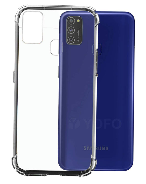 YOFO  Shockproof HD Transparent Back Cover for Samsung M21(Transparent)