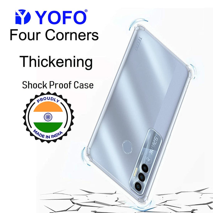 YOFO Back Cover for Tecno Spark 7 Pro (Flexible|Silicone|Transparent |Shockproof)