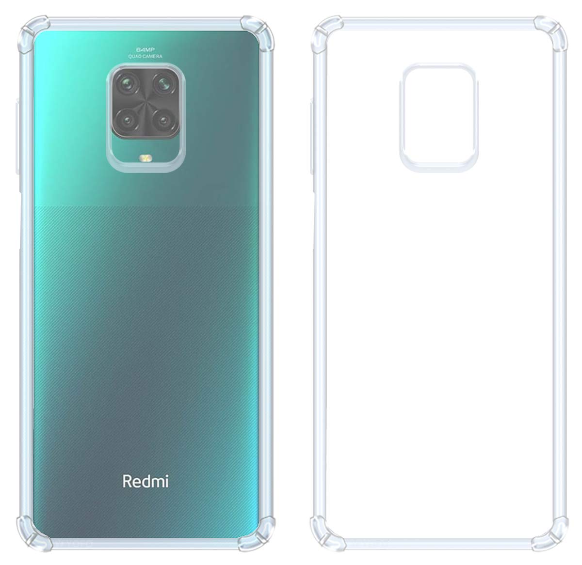 YOFO Silicon Transparent Back Cover for Mi Redmi Note Pro/ Mi Redmi Note Pro Max Poco M2 Pro Shockproof Bumper Corner with Ultimate Protection