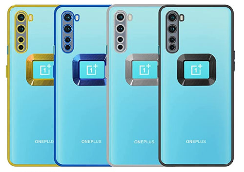 YOFO Electroplated Logo View Back Cover Case for OnePlus Nord (Transparent|Chrome|TPU+Poly Carbonate)- GOLD