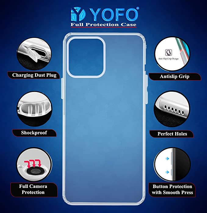 YOFO Back Cover for Apple iPhone 14 Pro [6.1] (Flexible|Silicone|Transparent|Anti Dust Plug|Camera Protection)