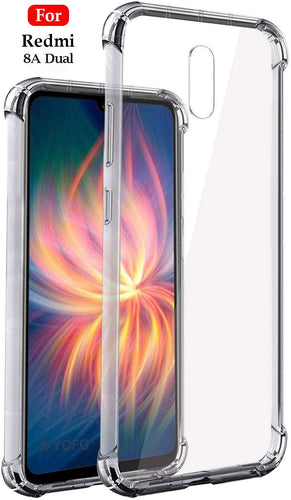 YOFO Shockproof Full Air Cushion Technology Back Cover for MI Redmi 8A Dual - (Transparent) Full Protection Case