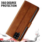 YOFO Samsung Galaxy F62  Leather Flip Cover Full Protective Wallet Case